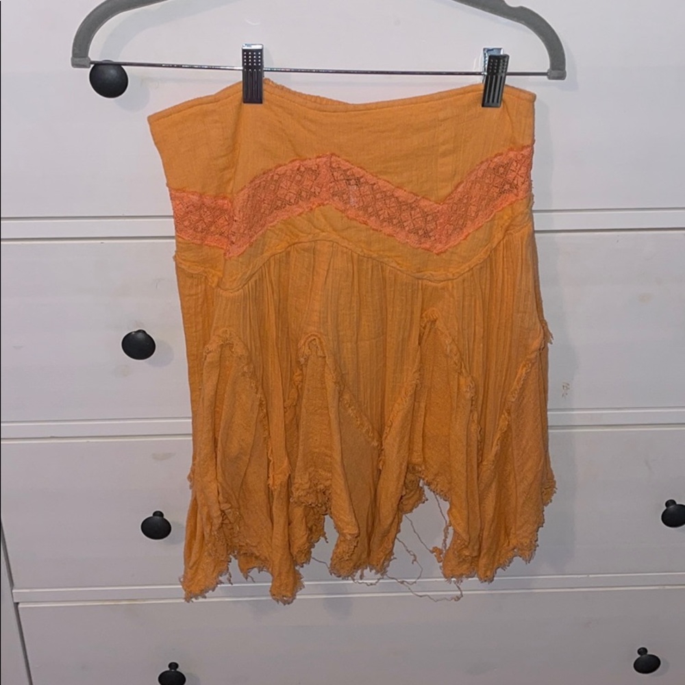 Orange free people skirt